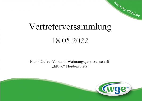 Startschuss der Vertreterversammlung am 18.05.2022