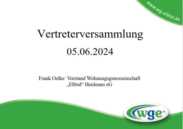 Vertreterversammlung am 05.06.2024